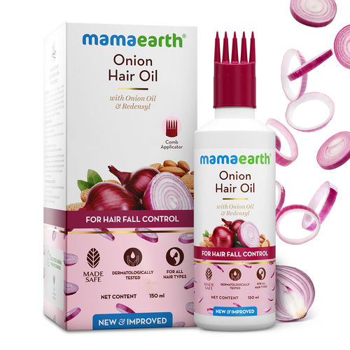 Mamaearth Onion Hair Oil with Onion Oil & Redensyl for Hair Fall Control - 150 ml