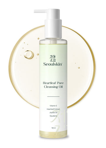 SeoulSkin Heartleaf Pore Cleansing Oil | Removes Makeup, SPF & Excess Sebum | Lightweight, Non-Stripping Oil Face Cleanser | 150 ml