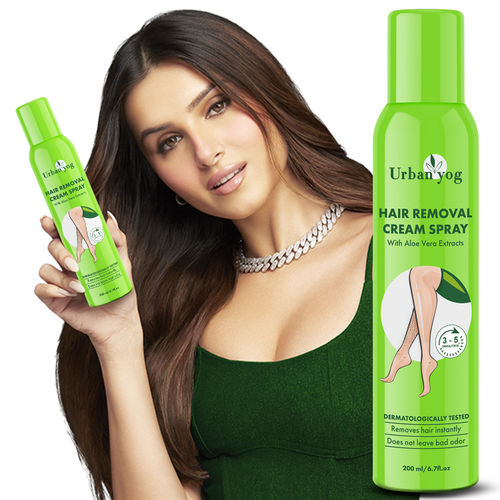 UrbanYog Hair Removal Cream Spray for Women | Painless Body Hair Removal Spray for legs, hands, underarm & back (200 ml, Aloevera)