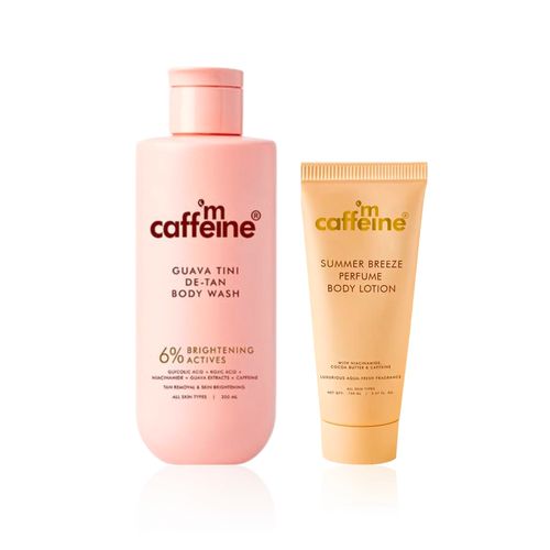 mCaffeine Detan Body Wash & Hydrating Summer Breeze Lotion Combo (Summer Breeze Lotion 150 ml + Detan Body Wash 300 ml) Combo of 2