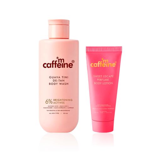mCaffeine Detan Body Wash & Sweet Escape Lotion Combo (Sweet Escape Lotion 150 ml + Detan Body Wash 300 ml) Combo of 2