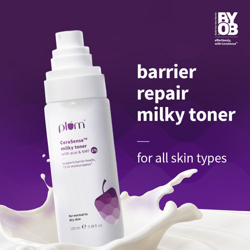 Plum CeraSense barrier repair milky toner with ceramides for dry, sensitive skin | 100 ml