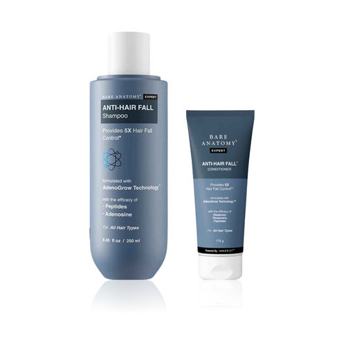 Bare Anatomy Anti Hair-Fall Duo (Adenosine, Redensyl, & Peptide Shampoo & Conditioner) - (250 ml + 175 gm) - Combo of 2