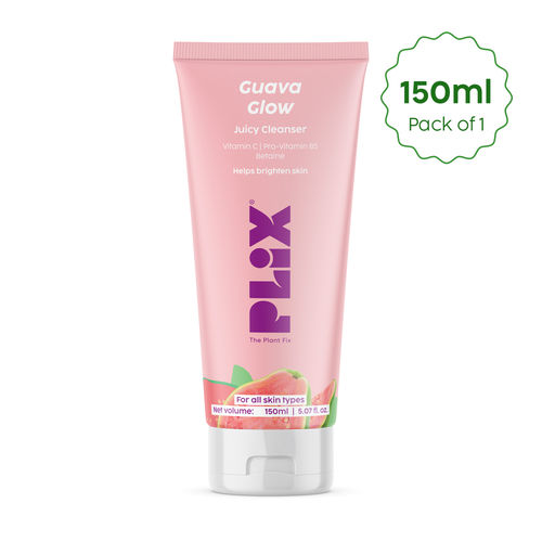 PLIX Guava Glow Juicy Cleanser | With Vitamin C & Guava Extract | Hydrates & Brightens Skin | Gently Cleanses | All Skin Types | Dermatologically Tested | 150 ml