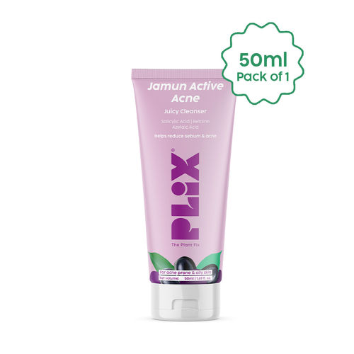 PLIX Jamun Active Acne Mini Facewash Gel Oily & Acne Prone Skin | Daily Use | Women & Men | 50 ml