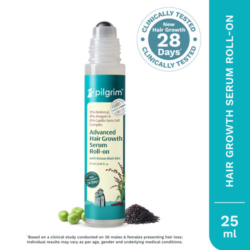 Pilgrim 3% Redensyl, 4% Anagain & 5% Capilia Stem Cell Complex Advanced Hair Growth Serum Roll-On - 25 ml