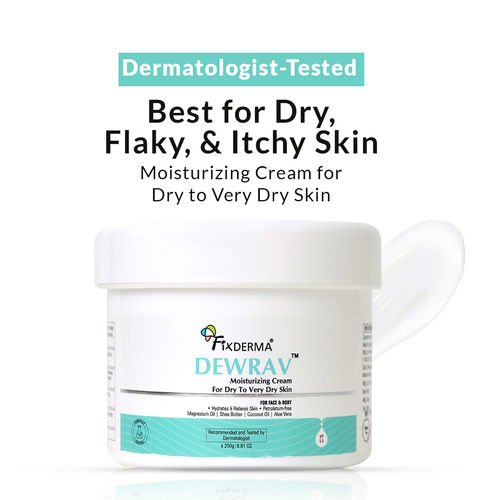 Fixderma Dewrav Moisturizing Cream for Face & Body Deeply Hydrates Dry to Very Dry Skin 250 gm