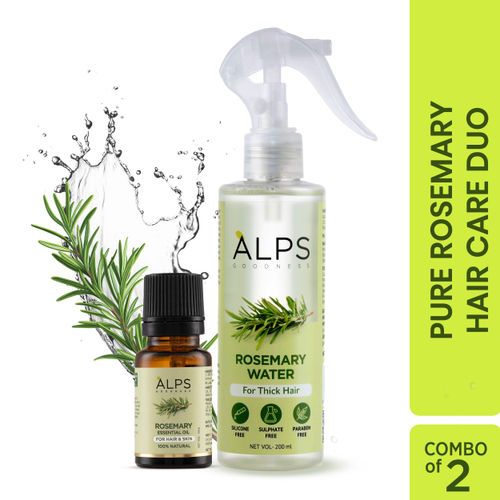 Alps Goodness Rosemary Haircare Power Duo with Rosemary Water (200 ml) & Rosemary Essential Oil (10 ml) | For Thick-Long Hair | Hair Growth Experts