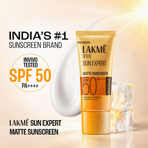 Lakme Sunscreen For Bright Skin, Spf 50 Pa++++, Water Light, Niacinamide, In Vivo Tested (50 ml)