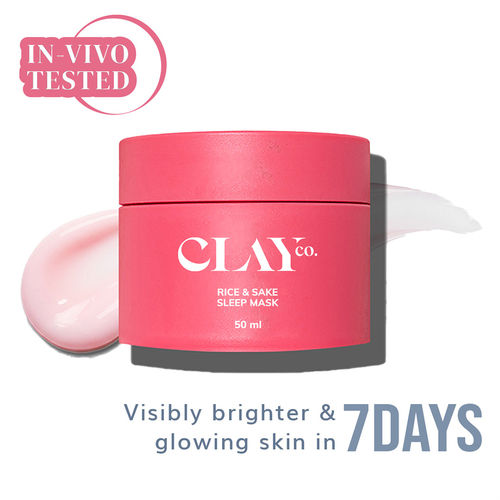 ClayCo Rice & Sake Mask with Vitamin C for Brightening & Overnight Hydration 50 ml
