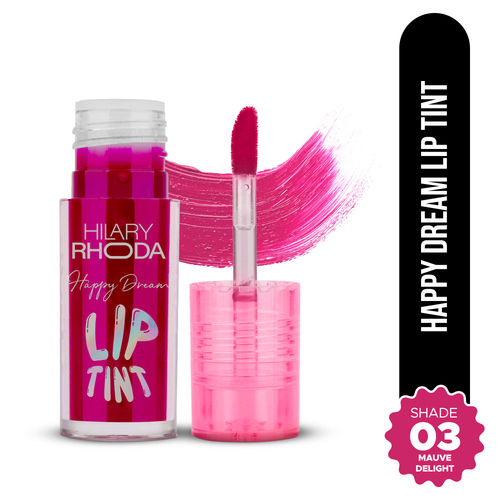 Hilary Rhoda Happy Dream Lip Tint | Hydrating Formula | Infused with Hyaluronic Acid | Cruelty-Free & Glossy Finish | Non-Sticky Formula - 3.7 gm (Mauve Delight- Shade 03)