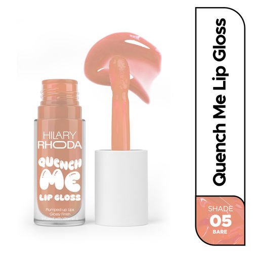 Hilary Rhoda Quench Me Lip Gloss | Clear & tinted lip gloss | Nourishing & Hydrating | Sheer Coverage | Lip Gloss for Women | High Shine | Lightweight & Non-Sticky - 4 ml (Bare - Shade 05)