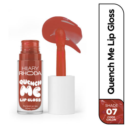 Hilary Rhoda Quench Me Lip Gloss | Clear & tinted lip gloss | Nourishing & Hydrating | Sheer Coverage | Lip Gloss for Women | High Shine | Lightweight & Non-Sticky - 4 ml (Coco Callin' - Shade 07)
