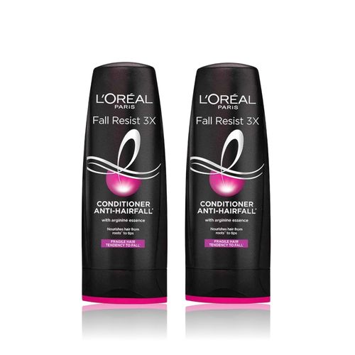 L'Oreal Paris Anti-Hair Fall Conditioner Reinforcing & Nourishing for Hair Growth For Thinning & Hair Loss With Arginine Essence and Salicylic Acid Fall Resist 3X 180 ml (Pack of 2)