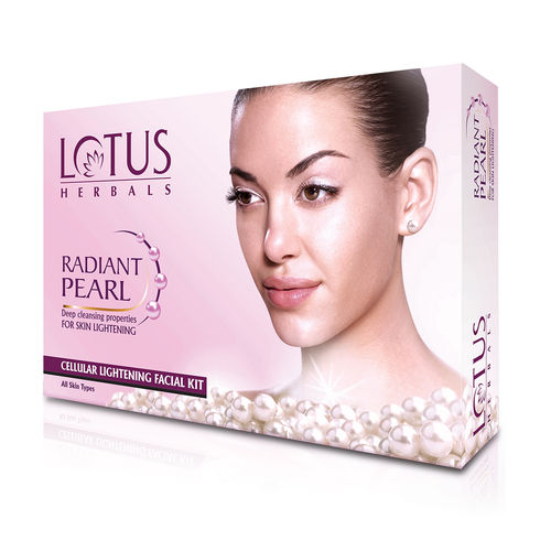 Lotus Herbals Radiant Pearl Cellular 4 in 1 Facial Kit | For Deep Cleaning | With Pearl Extracts & Green Tea | 4x37g - 148 gm