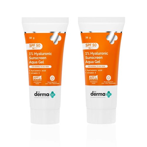 The Derma Co. 1% Hyaluronic Sunscreen Aqua Gel with SPF 50 & PA++++ - 30 gm (Pack of 2)