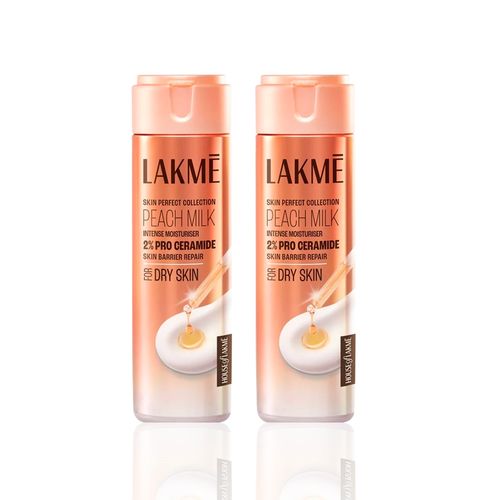 Lakme Peach Milk Intense Moisturiser with 2% Pro Ceramide |120 ml - Pack of 2