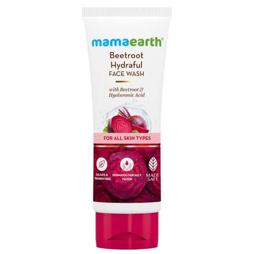 Mamaearth Beetroot Gentle Face Wash With Beetroot & Hyaluronic Acid For Hydrated Pink Glow - 100 ml
