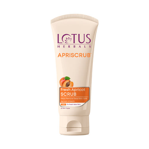 Lotus Herbals Apriscrub Fresh Apricot Scrub | Natural Exfoliating Face Scrub | Chemical Free | For All Skin Types | 100 gm