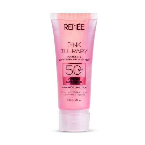Renee Pink Therapy PDRN 2-In-1 Sunscreen +&nbsp;Moisturiser&nbsp;SPF 50 PA+++&nbsp;With Niacinamide&nbsp;| Broad Spectrum UVA & UVB Protection,&nbsp;No&nbsp;Visble&nbsp;White Cast&nbsp;| Hydrates, Evens Skin Tone & Supports Barrier |&nbsp;50 gm