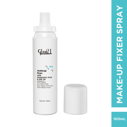 Glam 21 Make-up Fixer Spray - Keeps Makeup Intact with a Sparkly Texture | Lightweight & Long-lasting with Hyaluronic Acid & SPF 30 | Flawless Look | Dermatologically Tested 100 ml