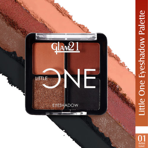 Glam 21 Little One 4-in-1 Eyeshadow Palette | Ultra pigmented, Easy to blend | Long Lasting Eye Make Up Kit |Artist Love-01, 3.5 gm