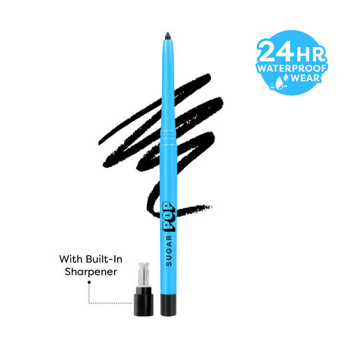 SUGAR POP Longwear Kajal Matte Finish, Intense Dark Kohl Kajal, Smudge Proof Pencil, Water Proof, Single Stroke Velvet Finish Lasts Up To 16Hrs - 01 Black