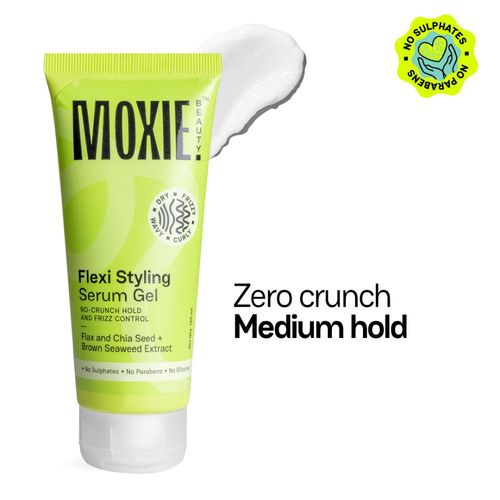 Moxie Beauty Flexi Styling Serum Gel | Zero Crunch Medium Hold | Flax & Chia Seed Extracts | No Hard Cast | 120 ml, Pack of 1