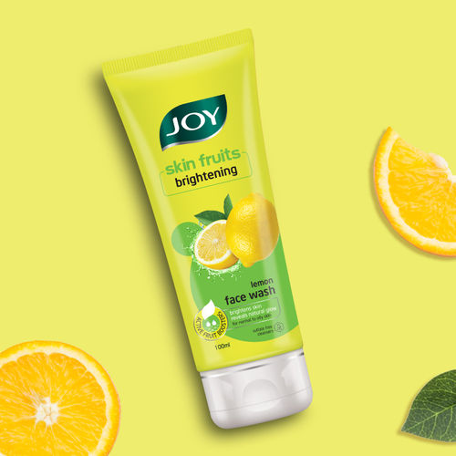 Joy Skin Brightening Lemon Face Wash For Oily Skin (100 ml) | Reduces Dark Spots, Removes Excess Oil & Dirt | Enriched with Natural Exfoliating Agents & Vitamin C
