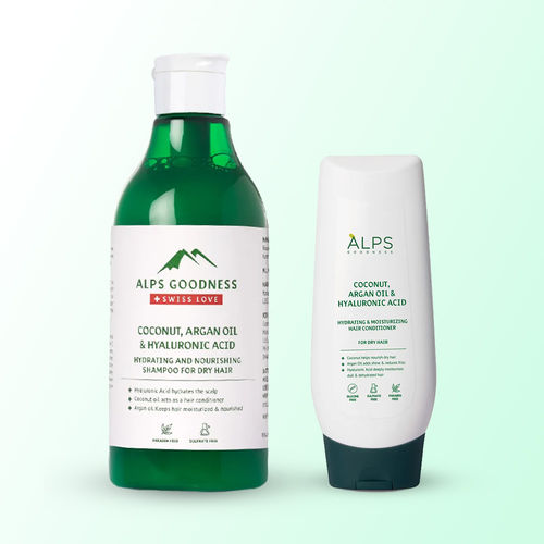 Alps Goodness Intense Moisture Combo (Coconut, Argan Oil & Hyaluronic Acid Hydrating & Nourishing Shampoo-290 ml + Coconut, Argan Oil & Hyaluronic Acid Hydrating & Moisturizing Conditioner For Dry Hair-200 ml) Combo of 2
