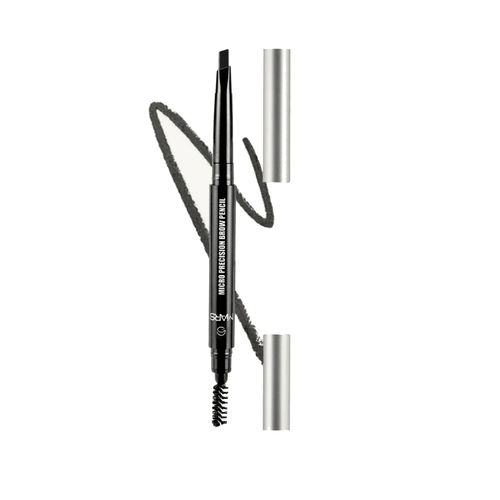 MARS Micro Precision Brow Pencil with spoolie | Retractable & Easy Glide | Long Lasting & Natural finish (0.4 gm) (Black)