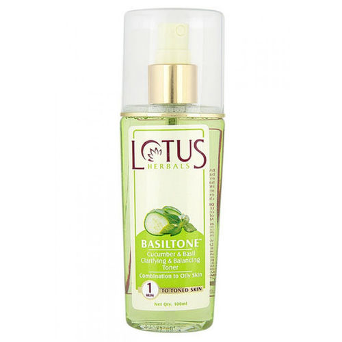 Lotus Herbals Basiltone Clarifying & Balancing Skin Toner | With Cucumber & Basil | For Combination & Oily Skin | 100 ml