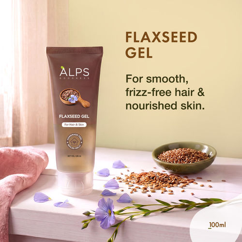 Alps Goodness Flaxseed Gel (100 ml) I For Hair & Skin I Frizz-Control | Smoothening I Moisture Rich I Soft Long Hair | Easy to use&nbsp;