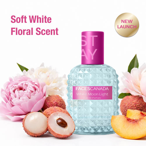FACES CANADA STAY White Moon Light Eau de Parfum Mini for Women, 20 ml | Long-Lasting Fresh Floral Perfume with Litchi, Peach & Jasmine | Elegant Daily Scent | Gifts for Women | Premium Fragrance