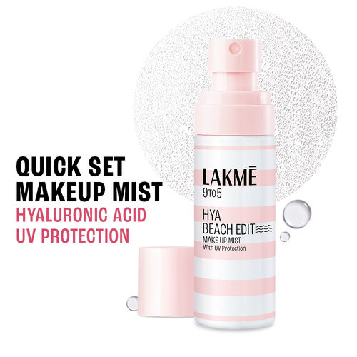 Lakme Hya Beach Edit Makeup Mist with UV Protection, Infused with Hyaluronic Acid, 50 ml
