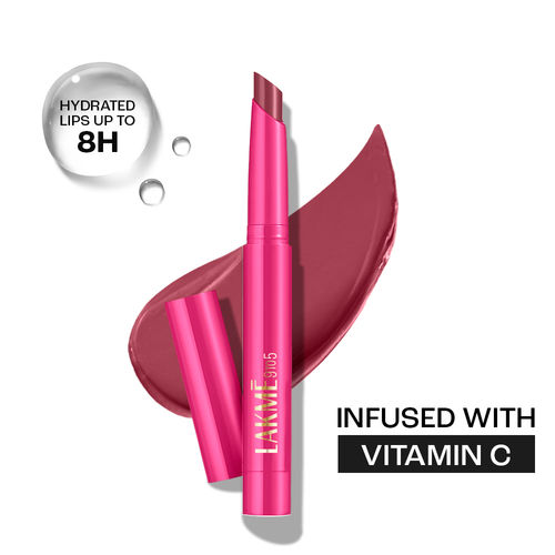 Lakme 9 to 5 Forever Matte Lip Crayon, Pitch Pink, 1.1 gm with Vitamin C, Long-lasting Hydration