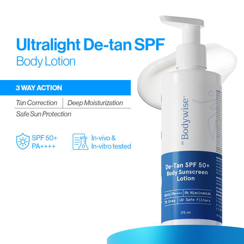 Be Bodywise De-Tan SPF 50+ Body Sunscreen Lotion PA++++ 175 ml