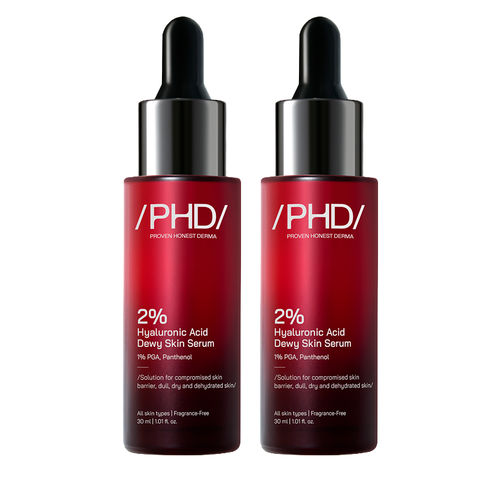 Proven Honest Derma (PHD) / 2% Hyaluronic Acid Dewy Skin Serum | Hyaluronic Acid Serum for Dehydrated, Dull & Dry Skin | Hydrating Face Serum with PGA & Panthenol | Deep Hydration & Dewy Finish | Lightweight | (Pack of 2)