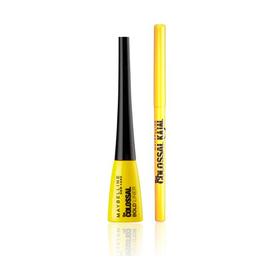 Maybelline New York Eyeliner & Kajal, Bold Eye Looks, Long-lasting, Colossal Bold Liner & Colossal Kajal, Combo Pack, Essential Eye Kit 0.35g+3 ml