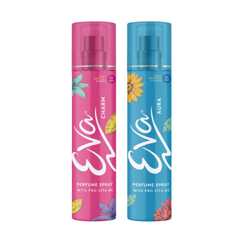 Eva Aura & Charm No Gas Perfume Spray | Long Lasting Perfume Body spray | Floral Grace With Shades Of Mandrine Orange, Cashmirwood & Fresh Citrus Fragrance | Deodorants Women | 120 ml| Pack Of 2