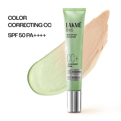Lakme 9to5 CC+ Matcha Green CC Cream with 3% Niacinamide & SPF 50 PA+++ (18 gm)