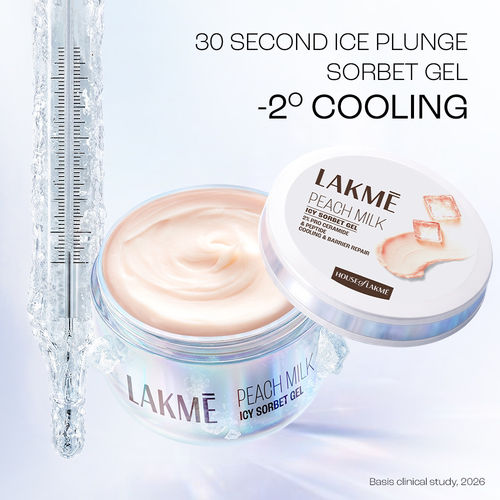 Lakme Icy Sorbet Gel: Instant Cooling Moisturizer with 2% Pro-Ceramide, Peptide & Pentavitin 100 gm