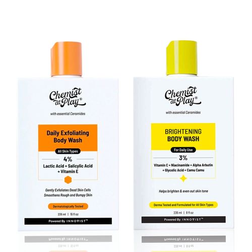 Chemist at Play Exfoliating Body Wash + Brightening Body Wash Combo - Pack of 2