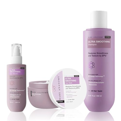 Bare Anatomy Ultra Smoothing Shampoo (250 ml) + Hair Mask (250 gm) + Hair Serum (100 ml)Combo of 3
