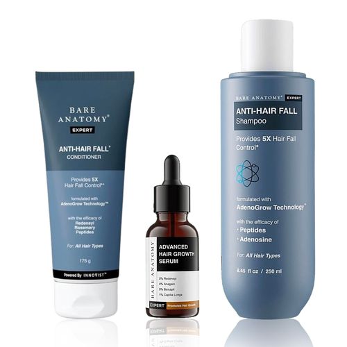 Bare Anatomy Anti Hair-Fall Shampoo (250 ml) + Conditioner (175 gm) + Hair Growth Serum (30 ml)Combo of 3