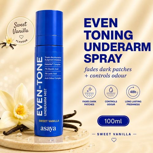 Asaya Even Tone Underarm Mist, Spray for Underarm Pigmentation Removal & Odour Control, Sweet Vanilla 100 ml