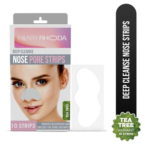 Hilary Rhoda Deep Cleanse Nose Strips | Instant Removal | Removes Blackheads | Removes Whiteheads | Deep Cleanses Skin & Removes Dirt & Oil | Formulated with Natural Extracts | 10 Strips (Tea Tree - Shade 03)