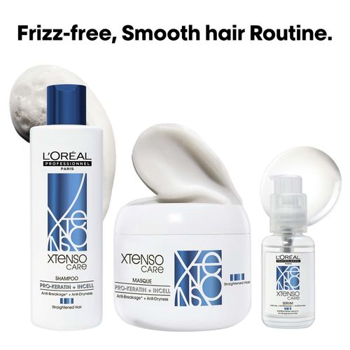 L'Oreal Professionnel Combo of Xtenso Care Shampoo + Xtenso Care Mask + Xtenso Care Serum | With Pro-Keratin and Incell (250 ml + 250 gm + 50 ml)Combo of 3
