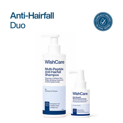 WishCare Hair Kit- Growth Serum Concentrate + Multi Peptide Anti Hairfall Shampoo, Combo of 2