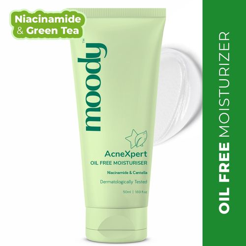 MoodyAcne Lightweight Oil Free Gel Moisturiser For Oily Skin With Azelaic Niacinamide HA & Squalane - 50 ml